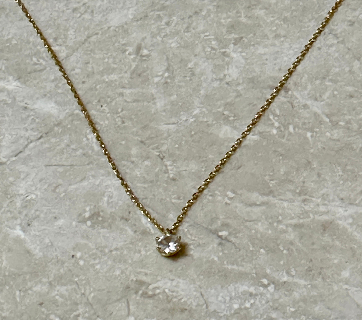 Cubic Zirconia 14k Gold Necklace