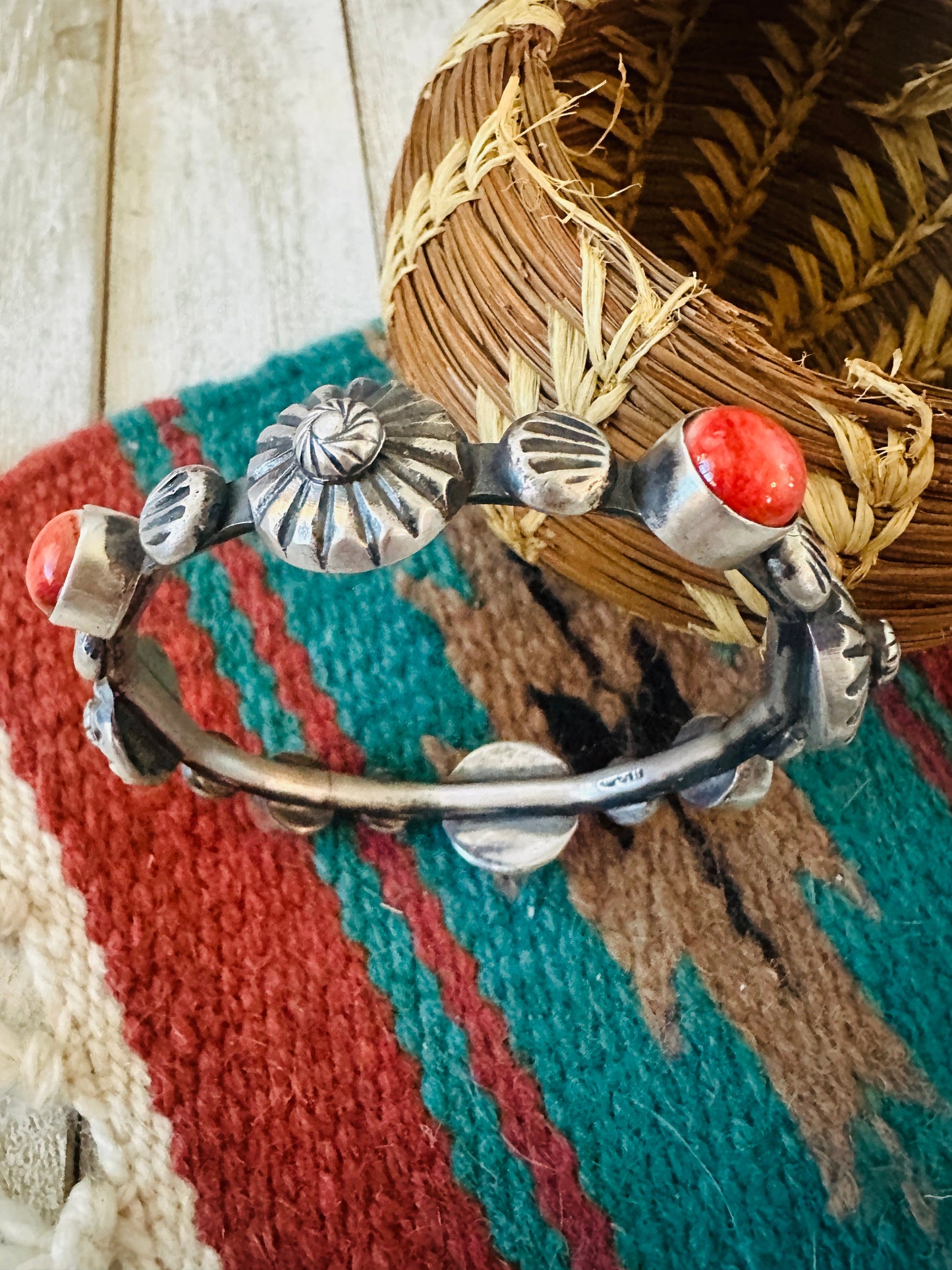 Chimney Butte Handcrafted Sterling Silver & Spiny Bangle