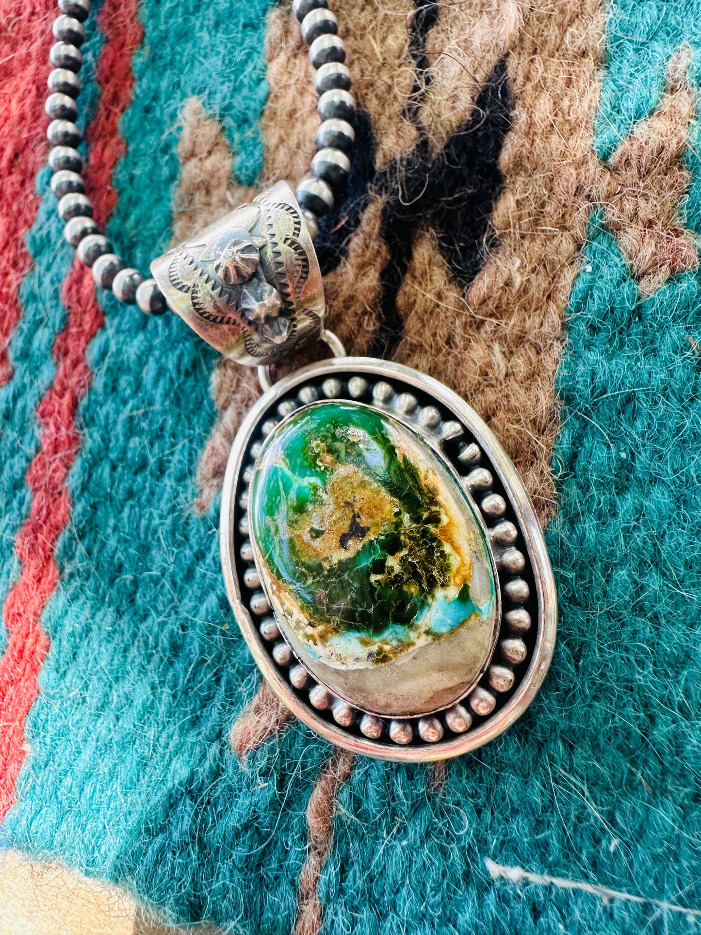 Handcrafted Sterling Silver & Royston Turquoise Pendant