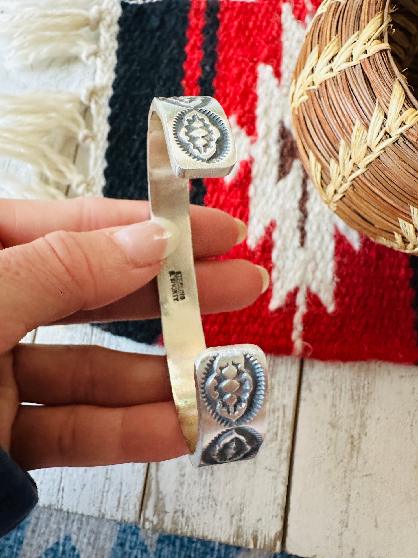 Handcrafted & Hand Stamped Sterling Silver Cuff Bracelet