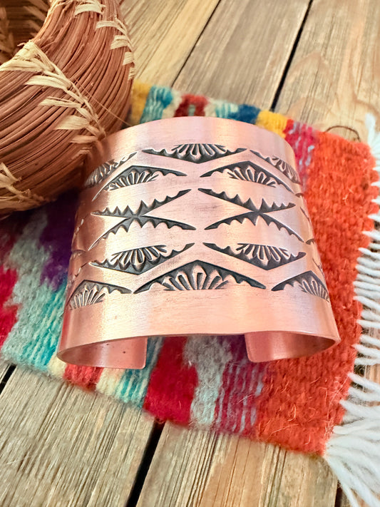 Handcrafted Copper Cuff Bracelet by Elvira Bill