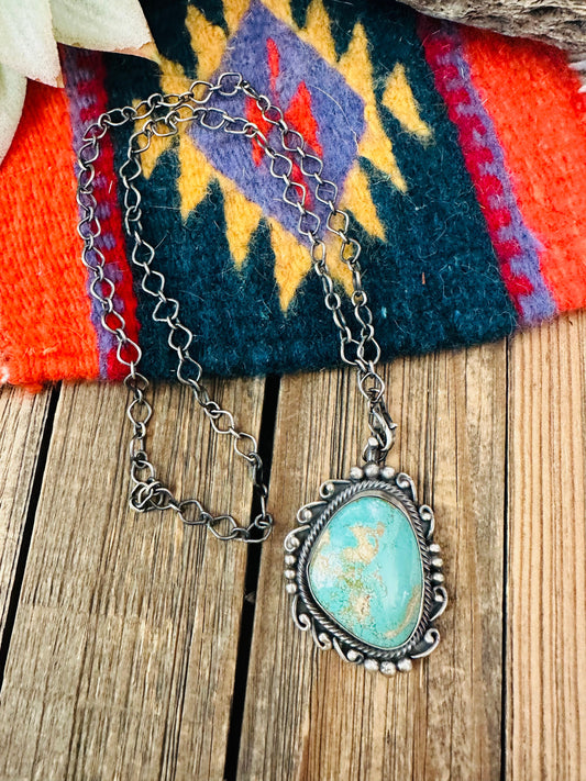 Handcrafted Sterling Silver & Turquoise Necklace