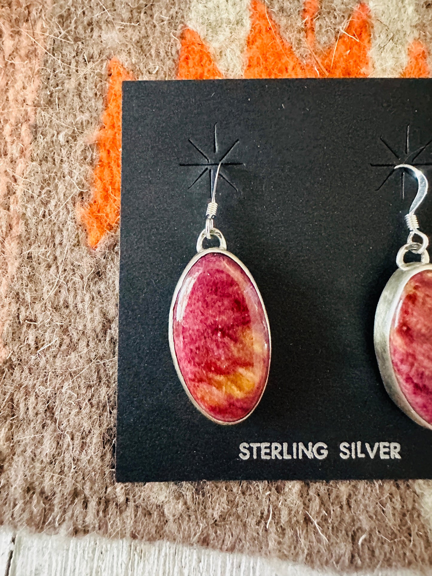 Handcrafted Purple Spiny and Sterling Silver Dangle Earrings