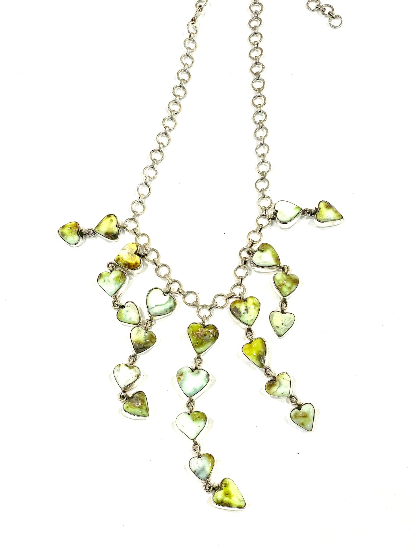 Handmade Sterling Silver & Palomino Heart Drop Necklace