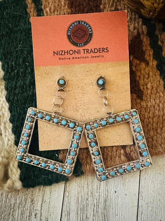 Handcrafted Sterling Silver & Turquoise Snake Eye Earrings