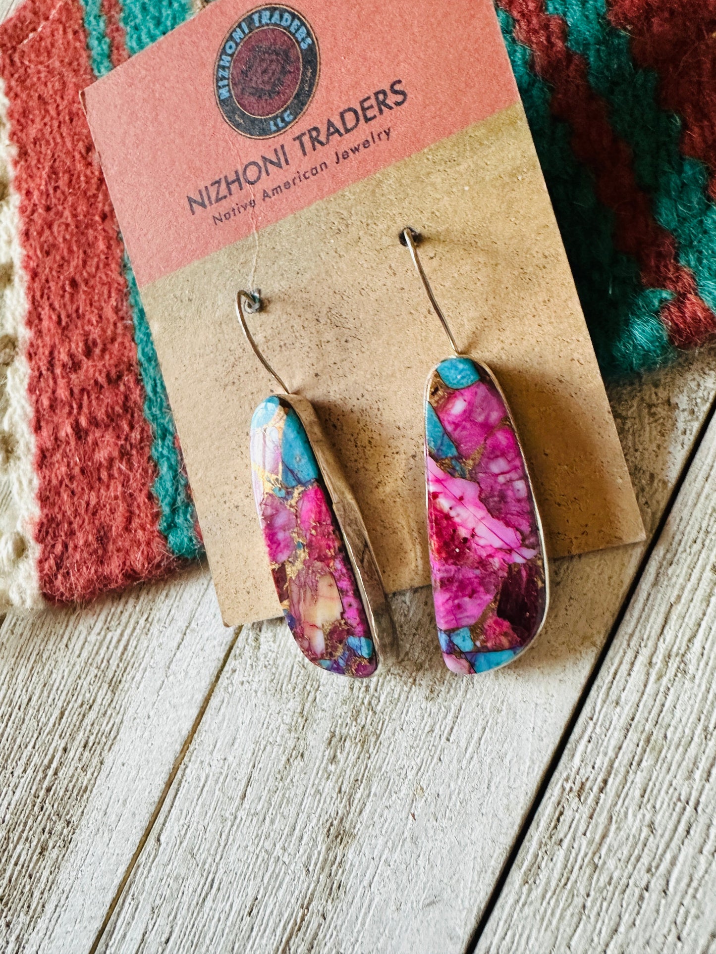 Handcrafted Pink Dream Mojave & Sterling Silver Dangle Earrings