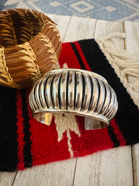 Handcrafted Rolled Sterling Silver Cuff Bracelet