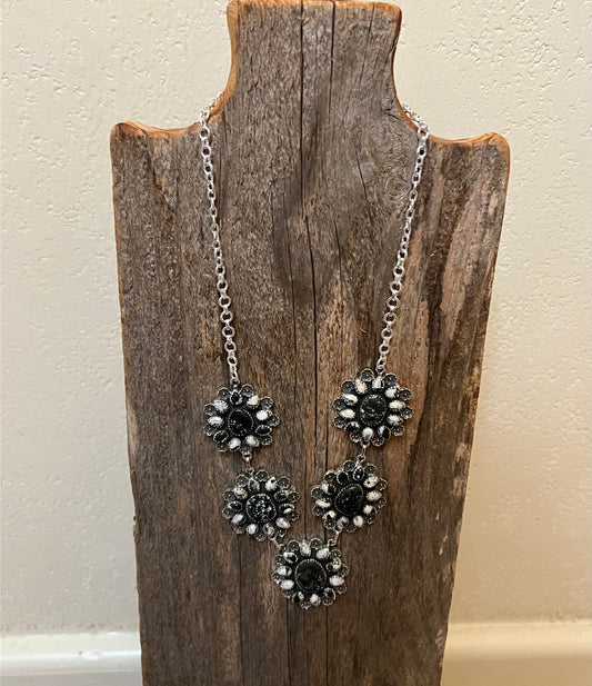 Handmade Newlander Turquoise & White Buffalo Sterling Silver Drop Necklace
