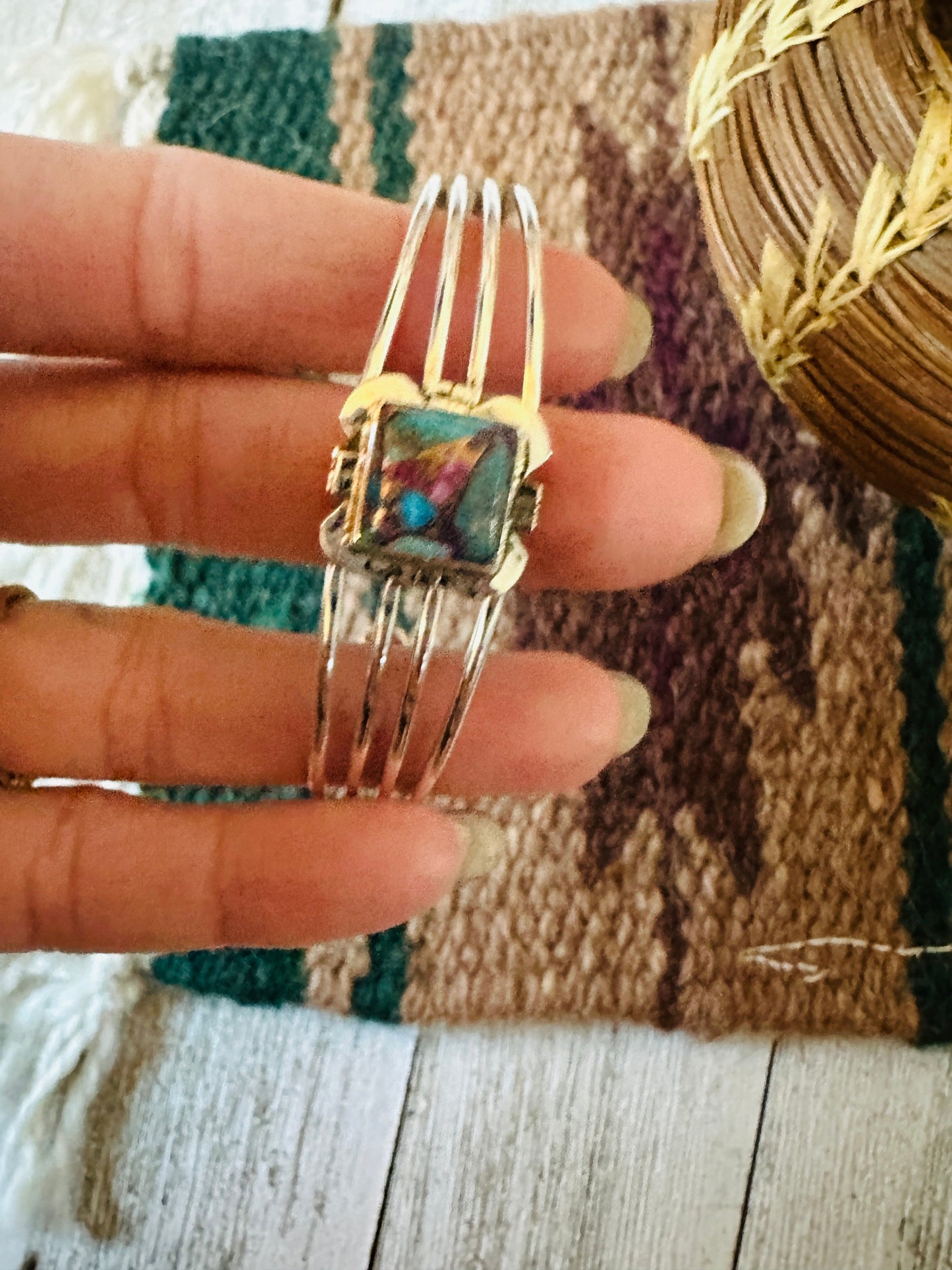 Handcrafted Sterling Silver & Pink Dream Mojave Cuff Bracelet