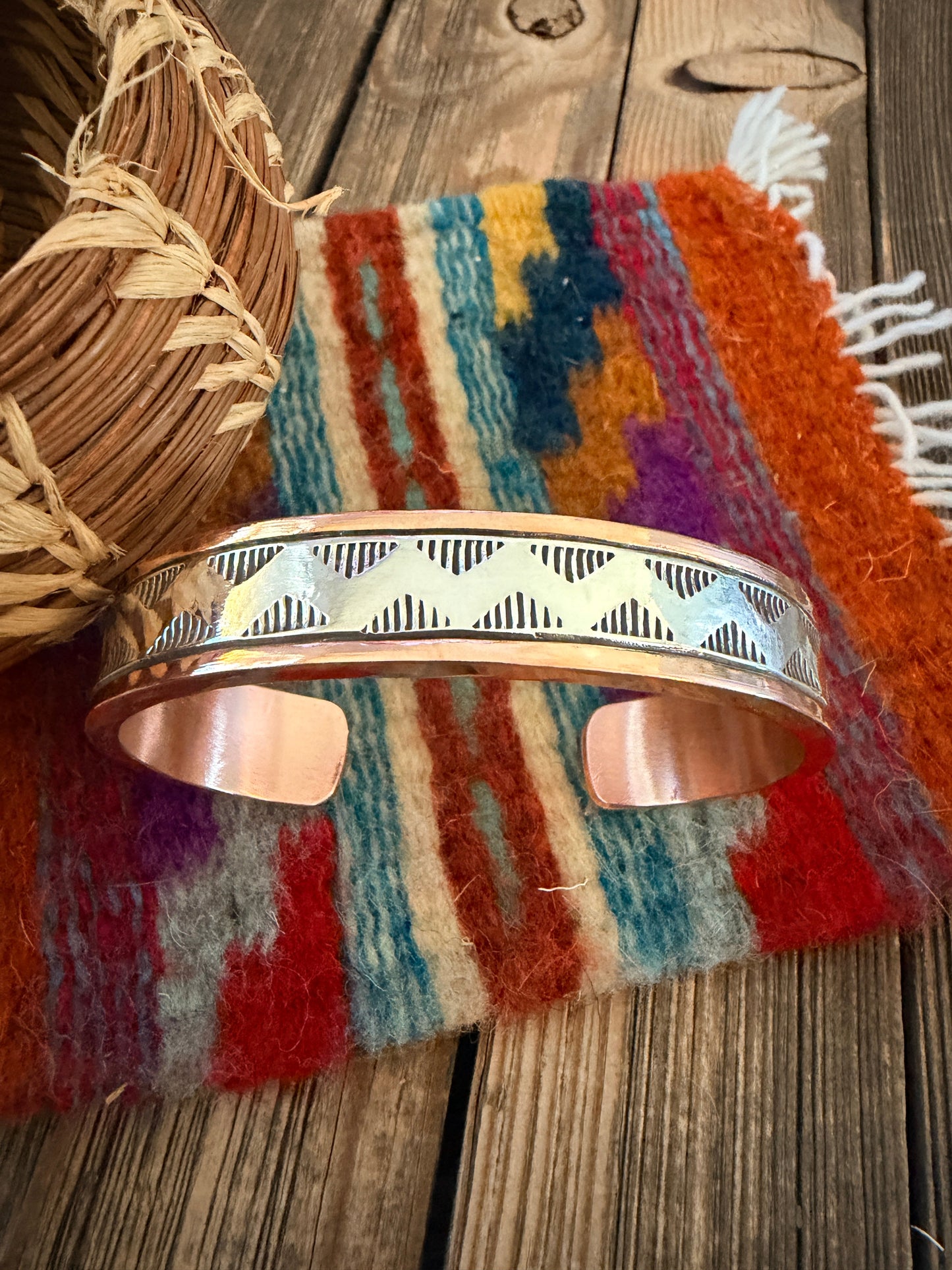 Handcrafted Copper & Sterling Silver Cuff Bracelet