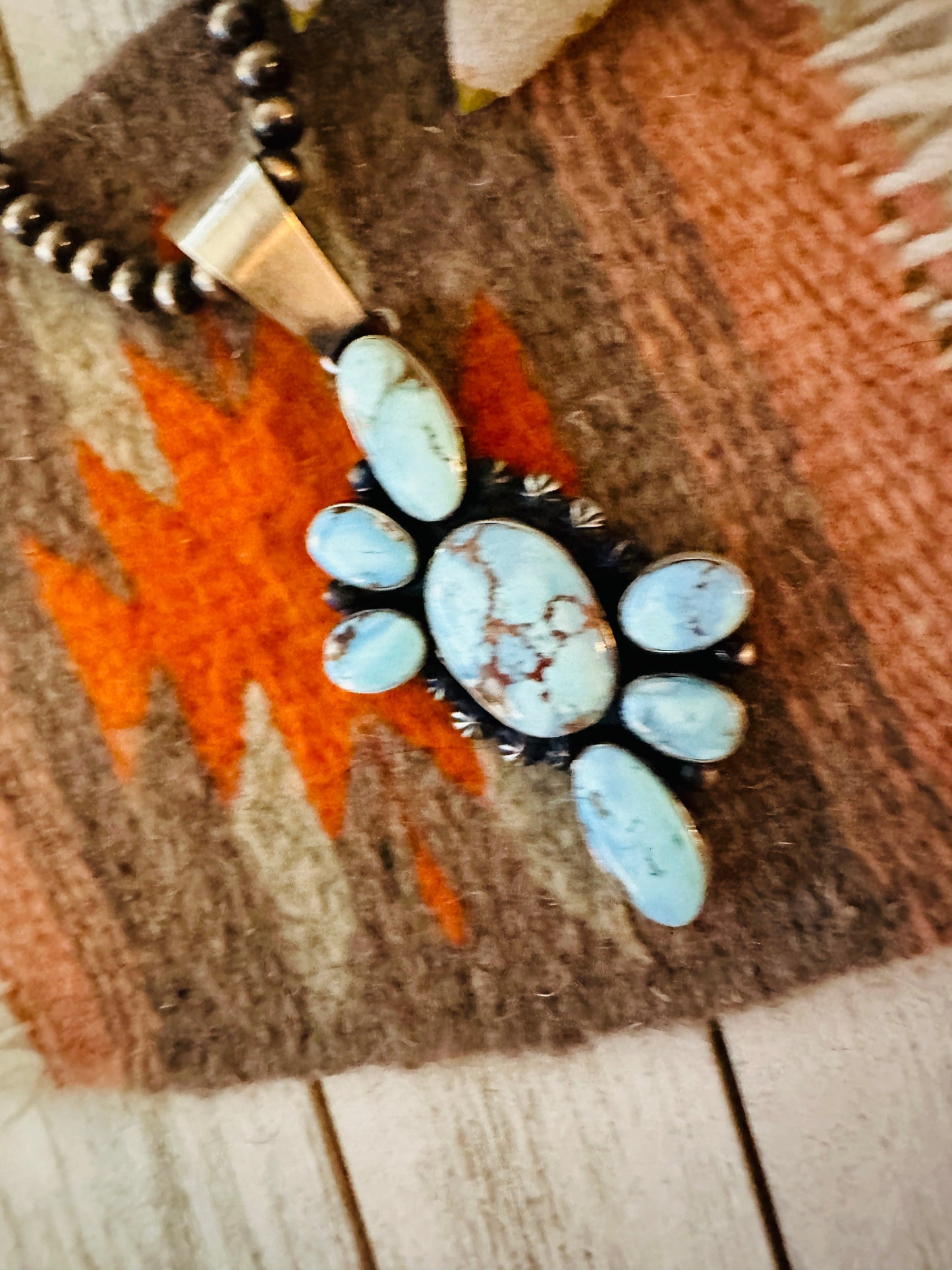 Handcrafted Golden Hills Turquoise & Sterling Silver Pendant by Paul Livingston