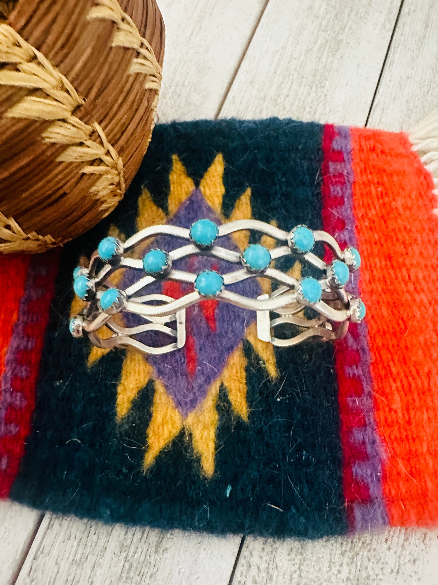Handcrafted Turquoise & Sterling Silver Cuff Bracelet