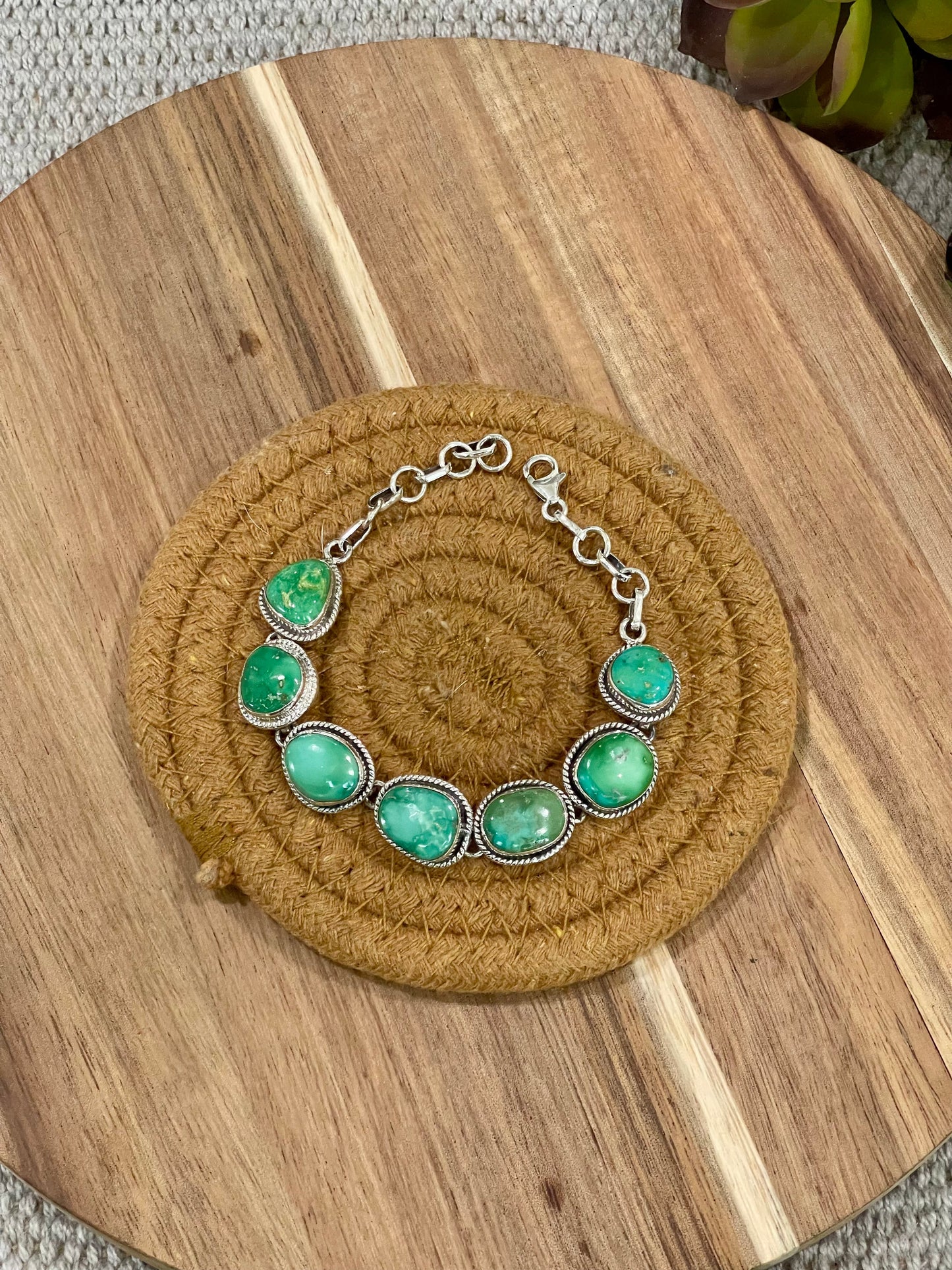 Handmade Sterling Silver & Sonoran Mountain Turquoise Bracelet