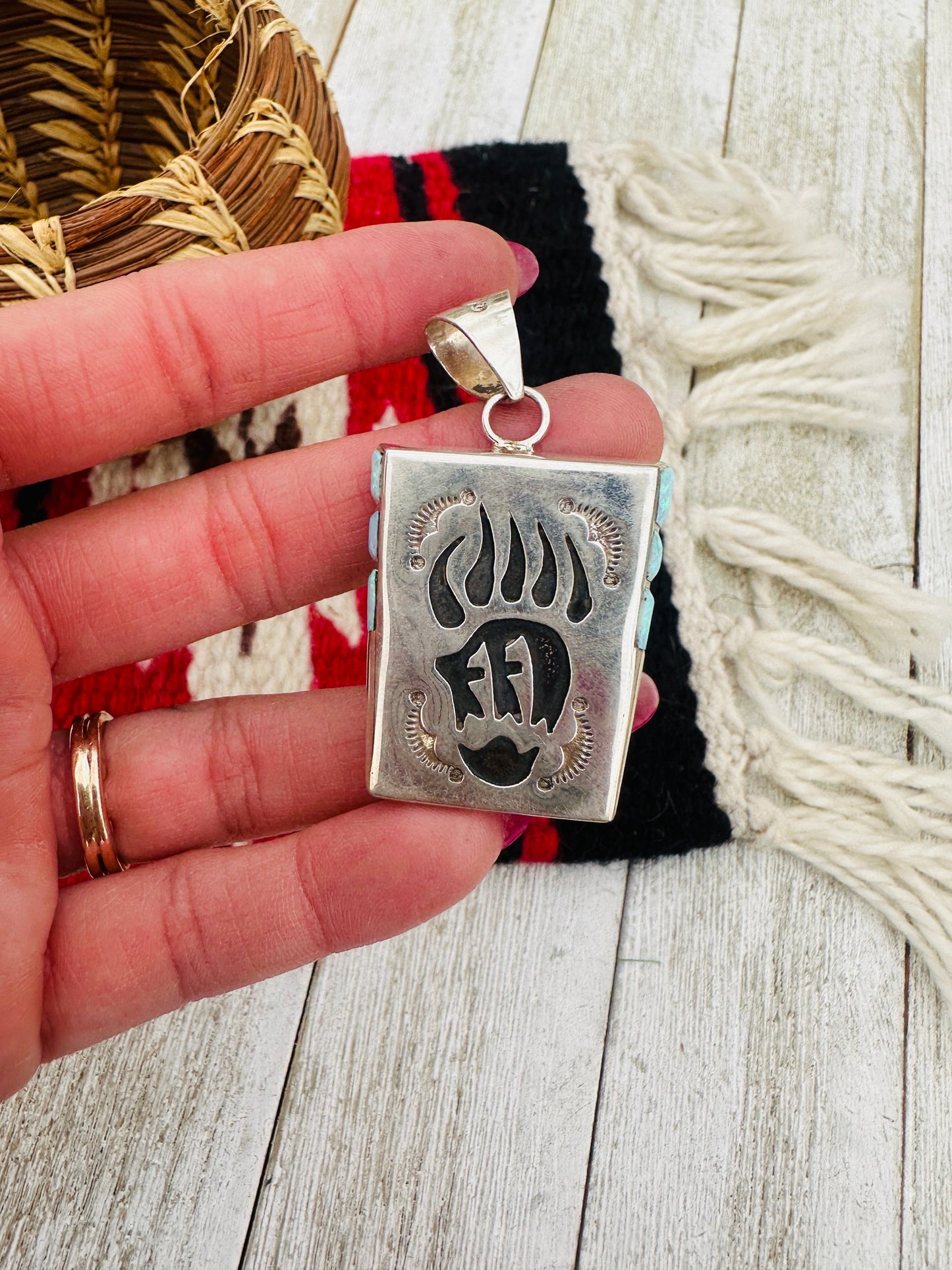Handcrafted Sterling Silver & Opal Bear Paw Pendant