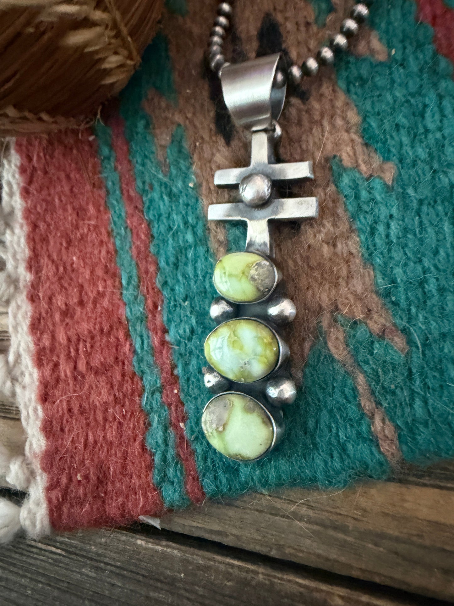 Handcrafted Sterling Silver & Palomino Turquoise Pendant by Chimney Butte