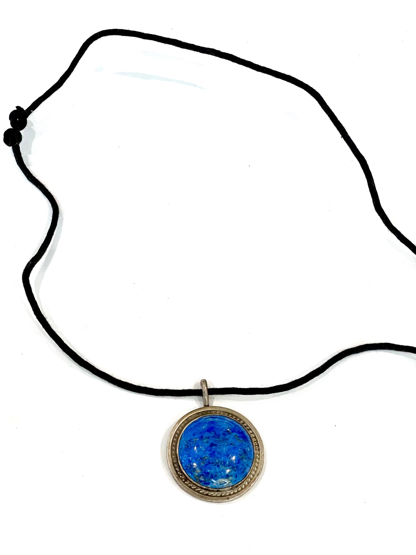 Vintage Old Pawn Handmade Sterling Silver & Lapis Lazuli Necklace