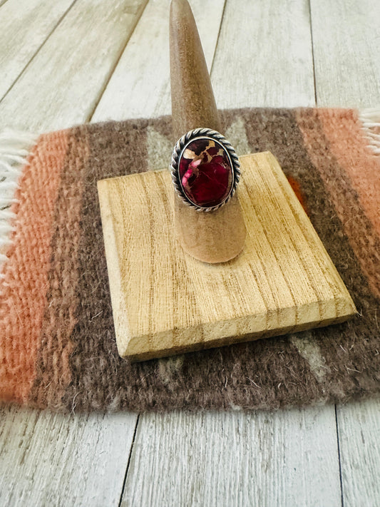 Handcrafted Sterling Silver & Rose Dahlia Adjustable Ring