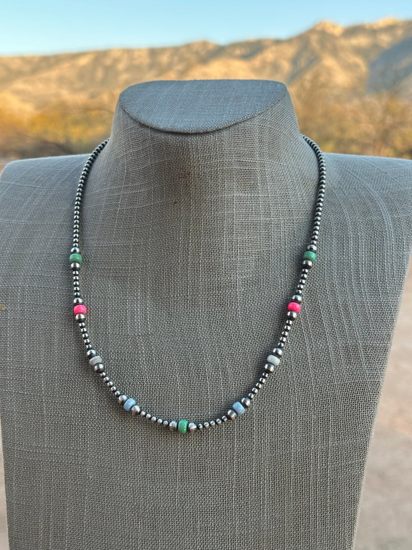 Handcrafted Pearl Sterling Silver Sherbet Opal Necklaces
