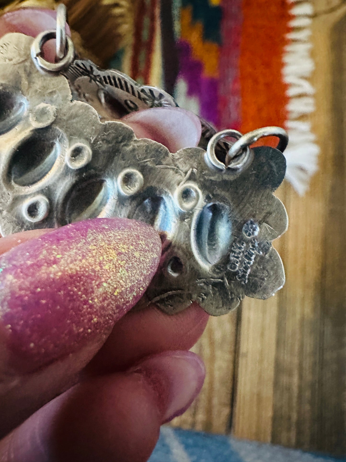 Handcrafted Sterling Silver Concho Dangle Earrings