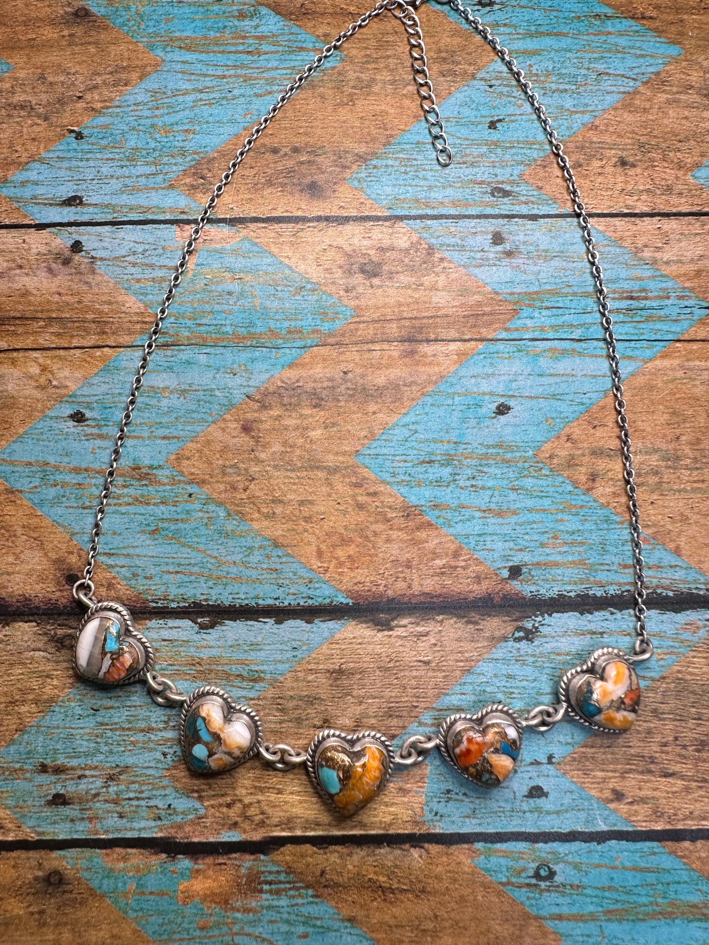 Handmade Sterling Silver & Spice Heart Necklace