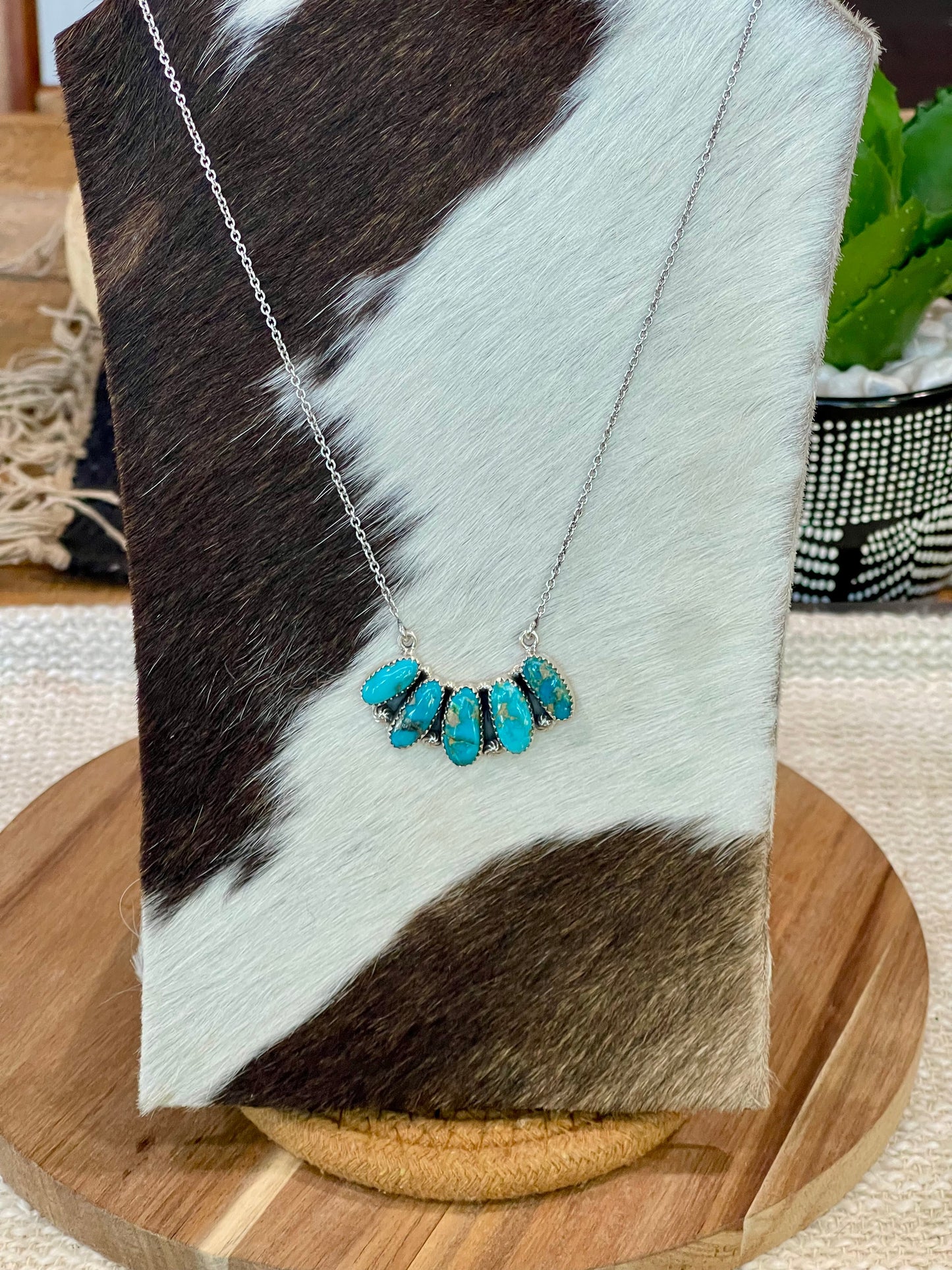 Handcrafted Sterling Silver & South Hill Sonoran Cluster Necklace