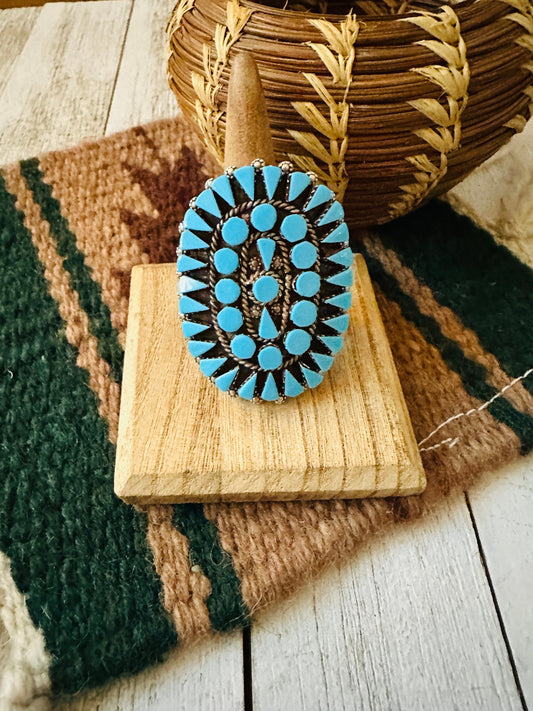 Handcrafted Turquoise & Sterling Silver Cluster Ring