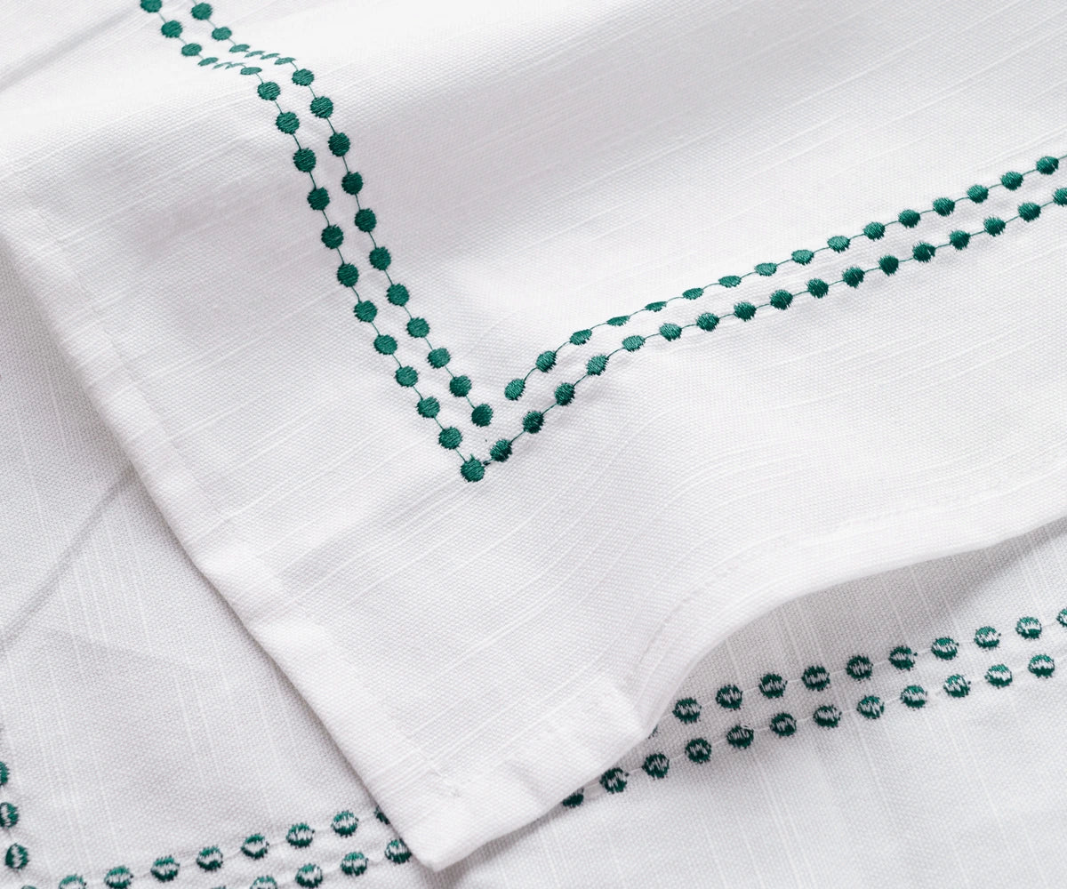 Green Cloth Napkins - Pearls Napkins