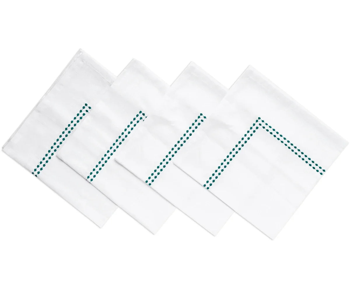 Green Cloth Napkins - Pearls Napkins