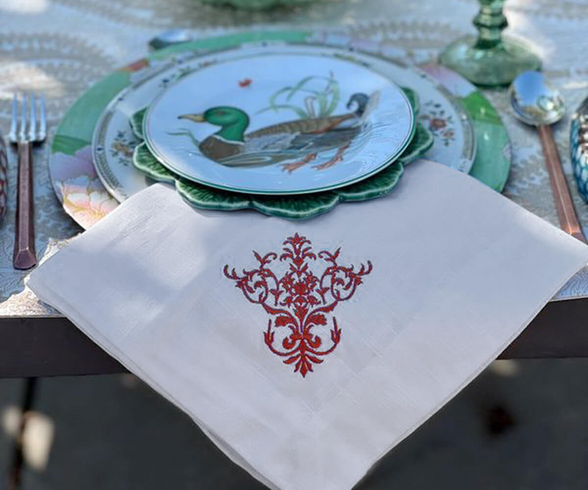 White Wedding Napkins - Victorian Napkins