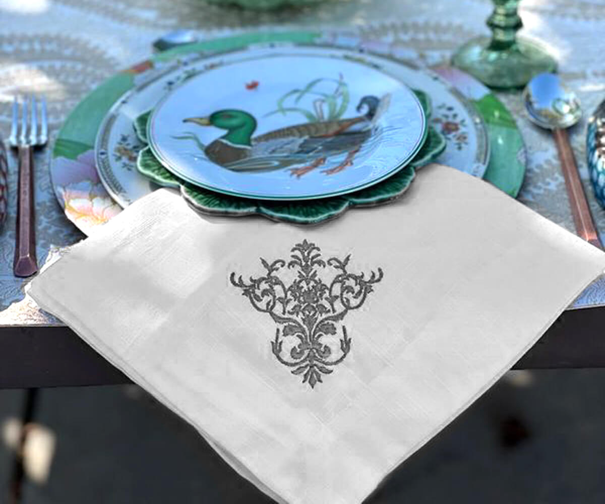 White Wedding Napkins - Victorian Napkins
