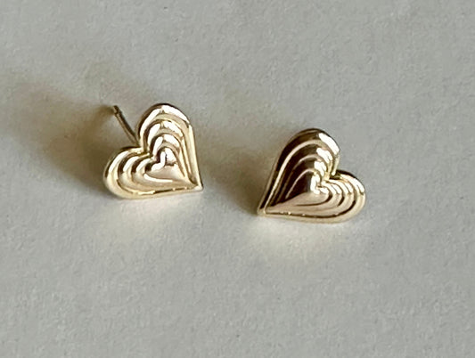 Beating Heart Gold Plated Earrings