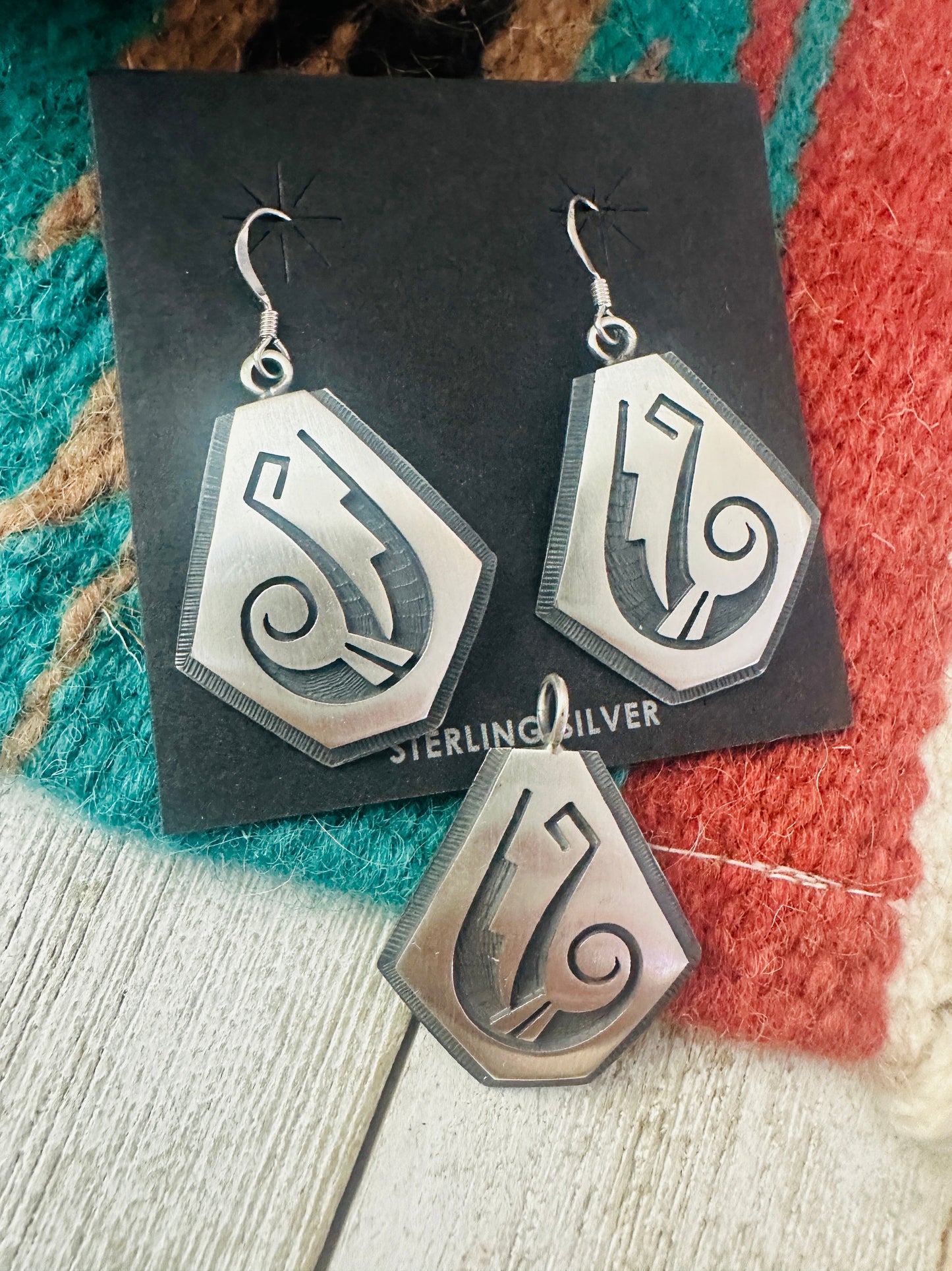 Handcrafted Sterling Silver Earring And Pendant Set