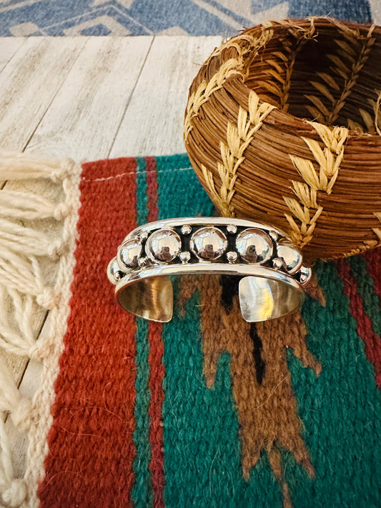Hand Crafted Sterling Silver Ball Cuff Bracelet