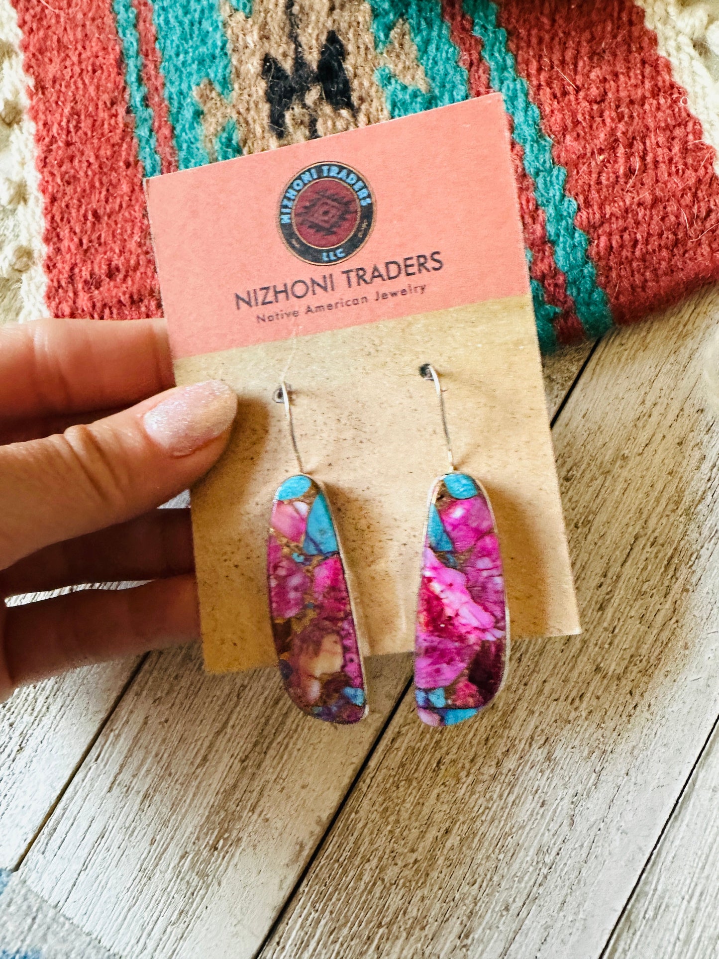 Handcrafted Pink Dream Mojave & Sterling Silver Dangle Earrings