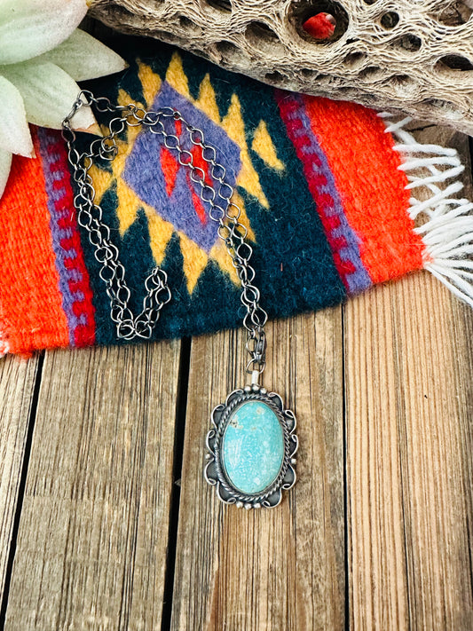 Handcrafted Sterling Silver & Turquoise Necklace