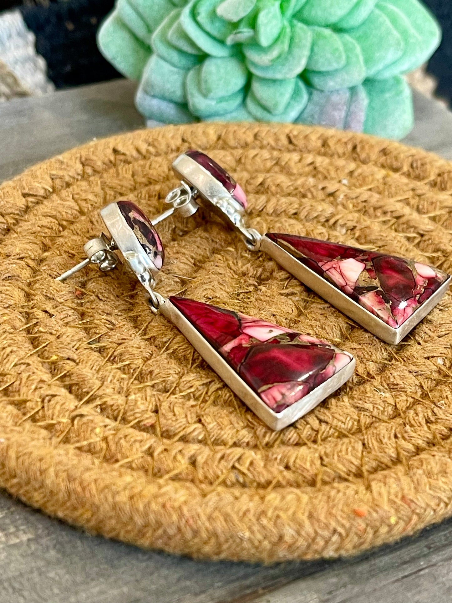 Dahlia Rose Handmade Sterling Silver Dangle Earrings