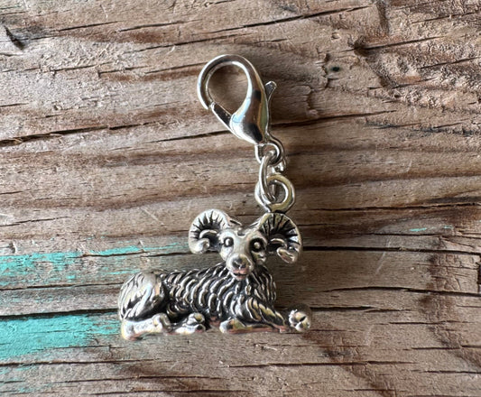 Handcrafted Sterling Silver Aries/ Ram Charm
