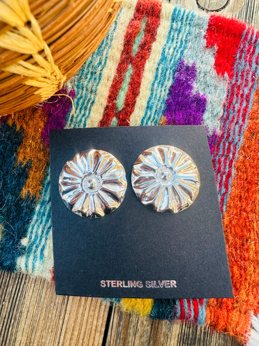 Handcrafted Sterling Silver Concho Post Earrings