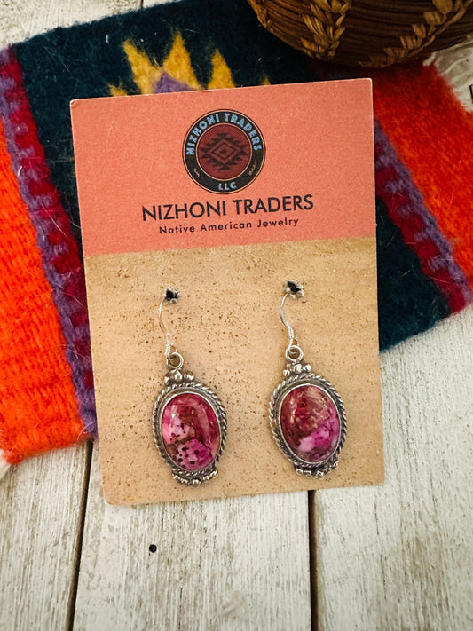 Handcrafted Pink Dream Mojave & Sterling Silver Dangle Earrings
