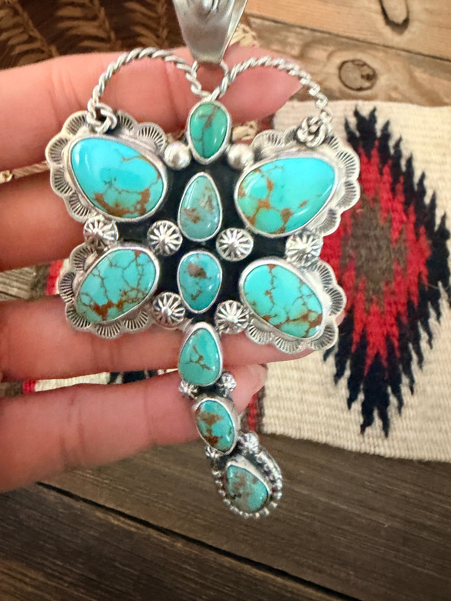 Handcrafted Sterling Silver & Turquoise Dragonfly Pendant by Alice McShirley