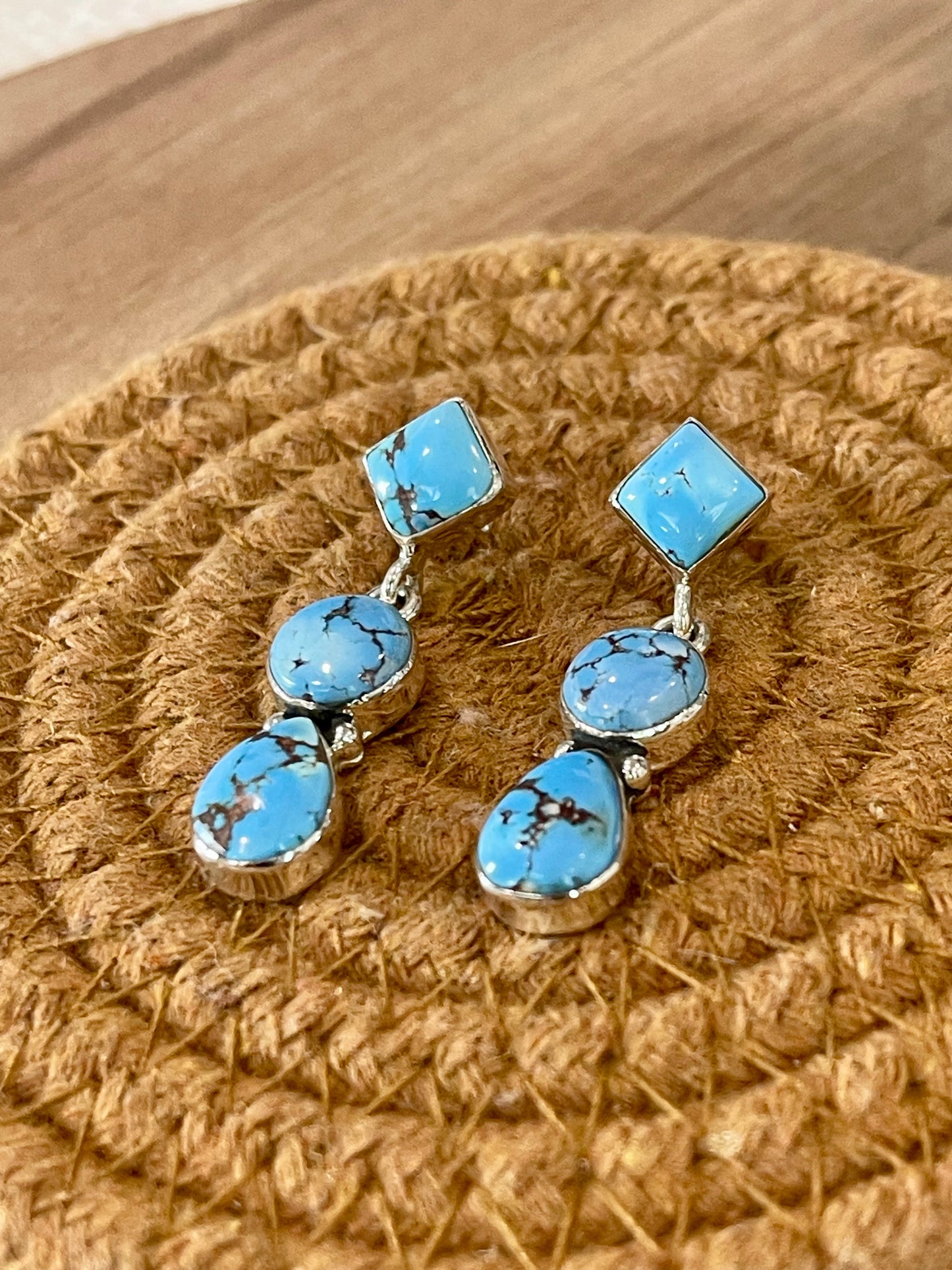Handcrafted Sterling Silver & Golden Hills Post Dangle Earrings