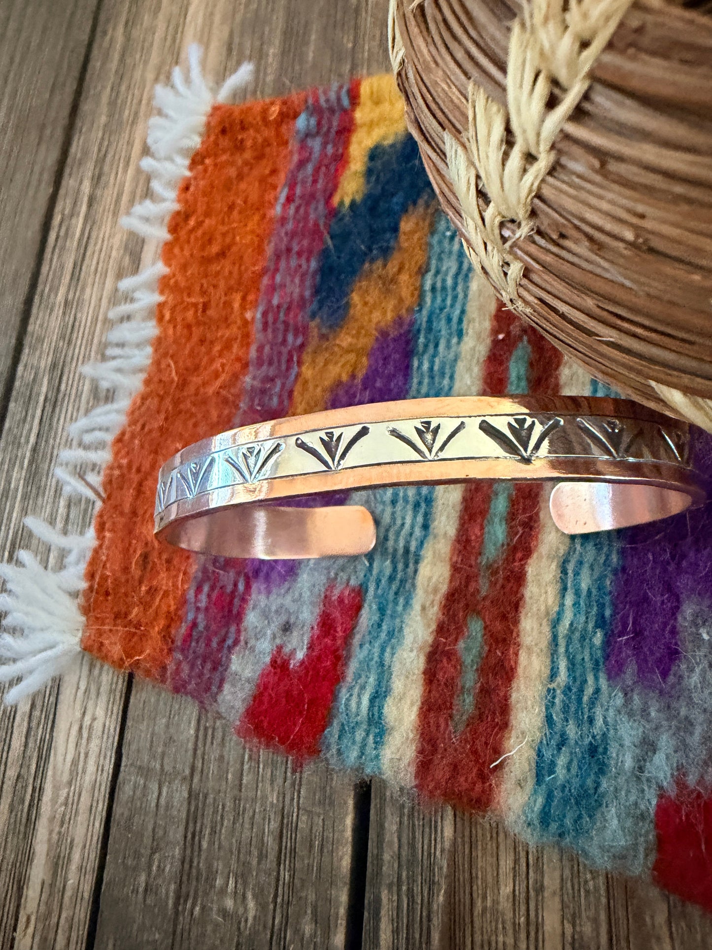 Handcrafted Copper & Sterling Silver Cuff Bracelet