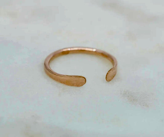 Rose 14k Gold Open Cuff Adjustable Ring
