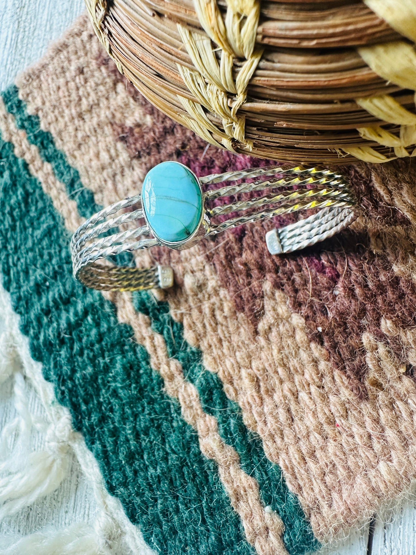Handcrafted Sterling Silver & Turquoise Cuff Bracelet