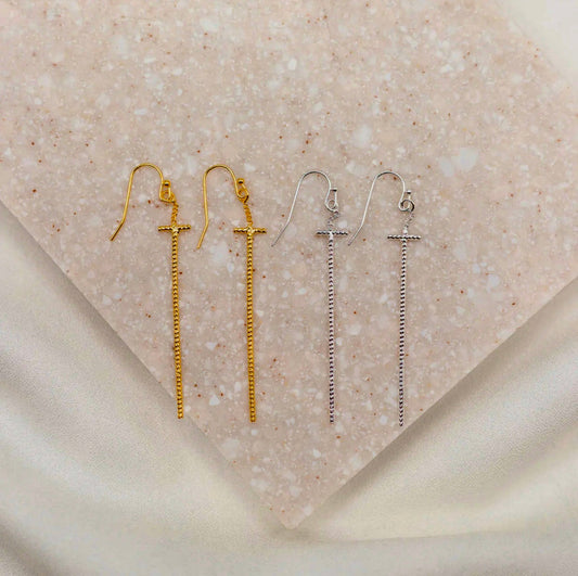 Ribbons of Faith Earrings 2 Pair- Silver & Gold colors
