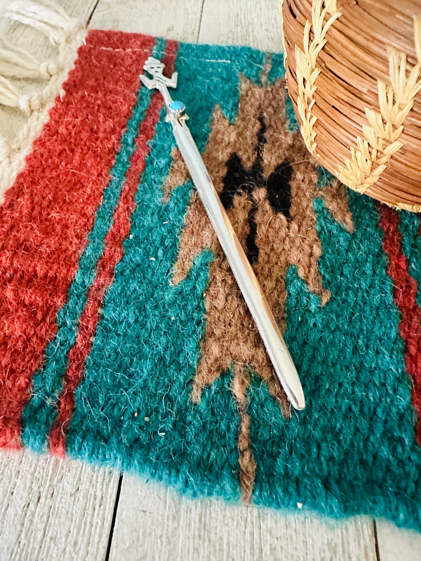 Handcrafted Turquoise & Sterling Silver Kachina Letter Opener