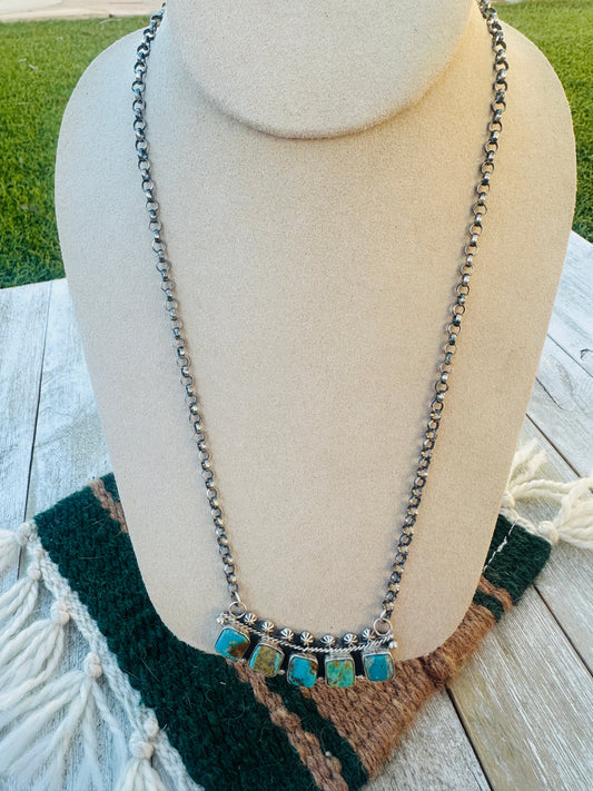 Handcrafted Turquoise & Sterling Silver Necklace by Jacqueline Silver