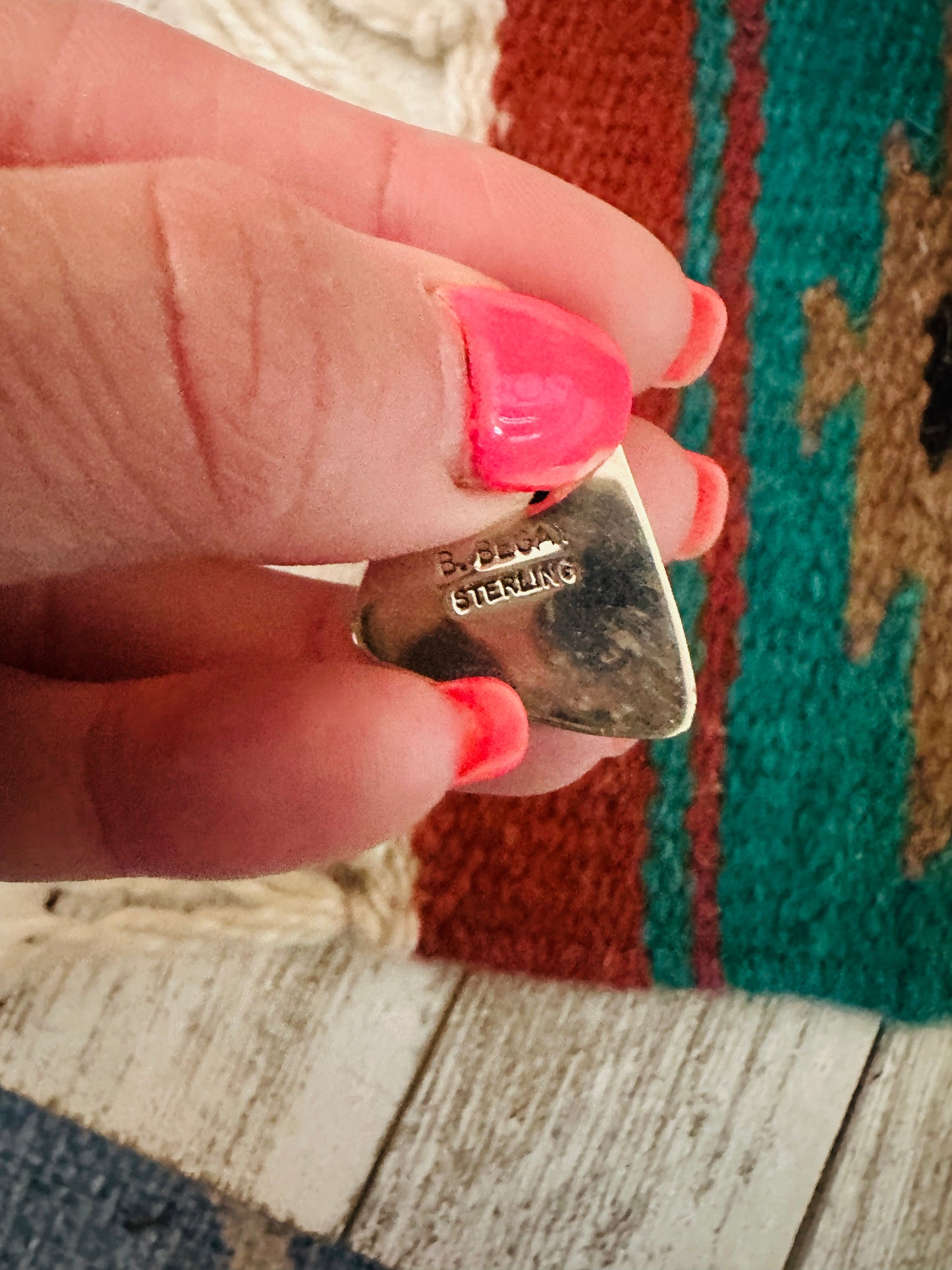 Handcrafted Turquoise & Sterling Silver Triangle Pendant