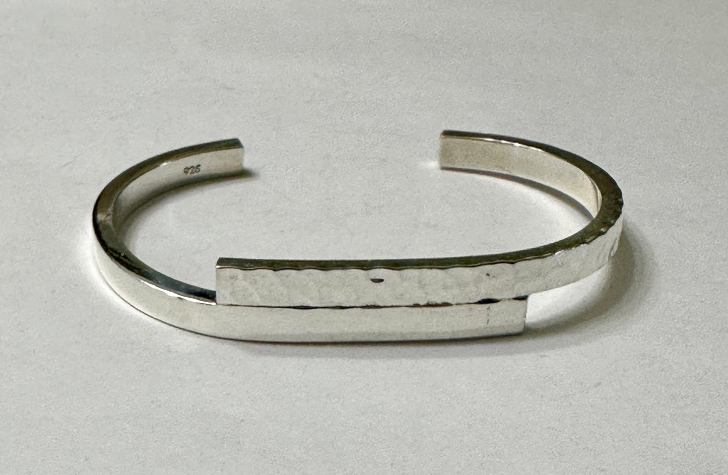 Hammered and Smooth Overlap Cuff Bracelet