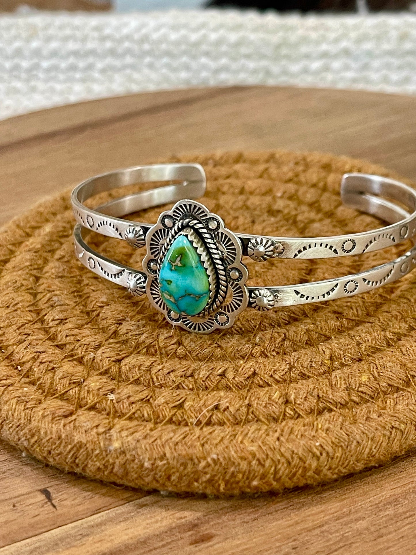Handcrafted Sterling Silver & Sonoran Mountain Turquoise Cuff
